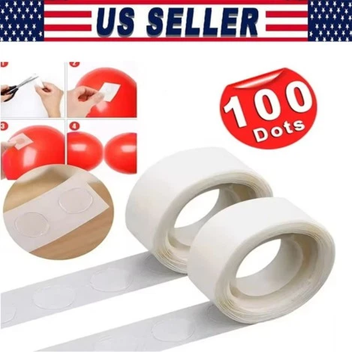 100 Dots Glue Permanent Adhesive Bostik Wedding Party Balloon Decor Lot
