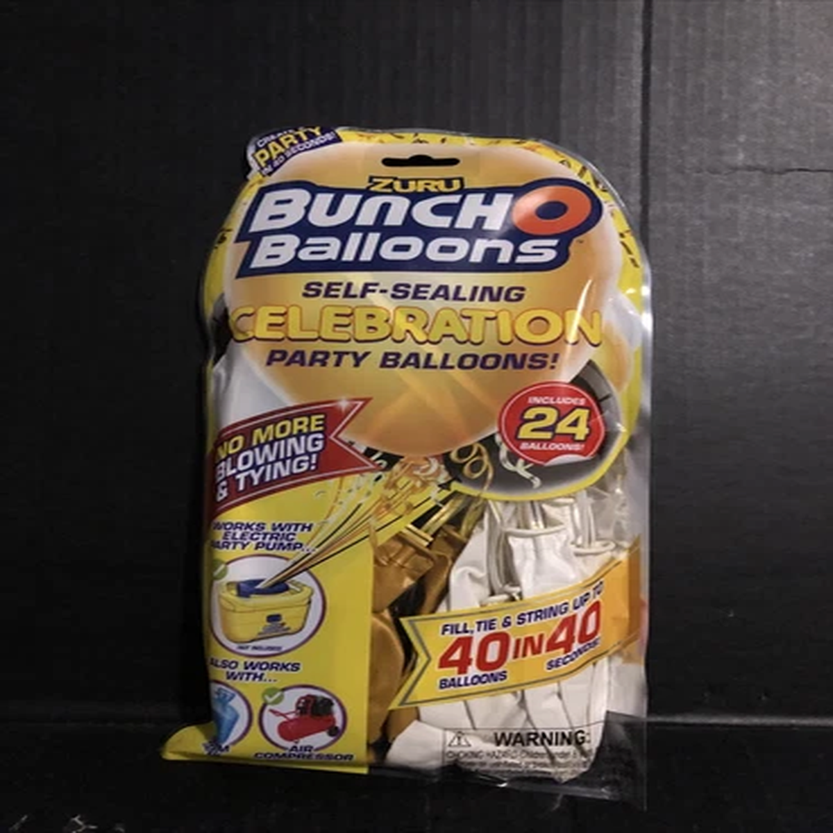 Zuru Bunch O Balloons 24 Self Sealing Mixed Black, Gold & White Easy Party Grad