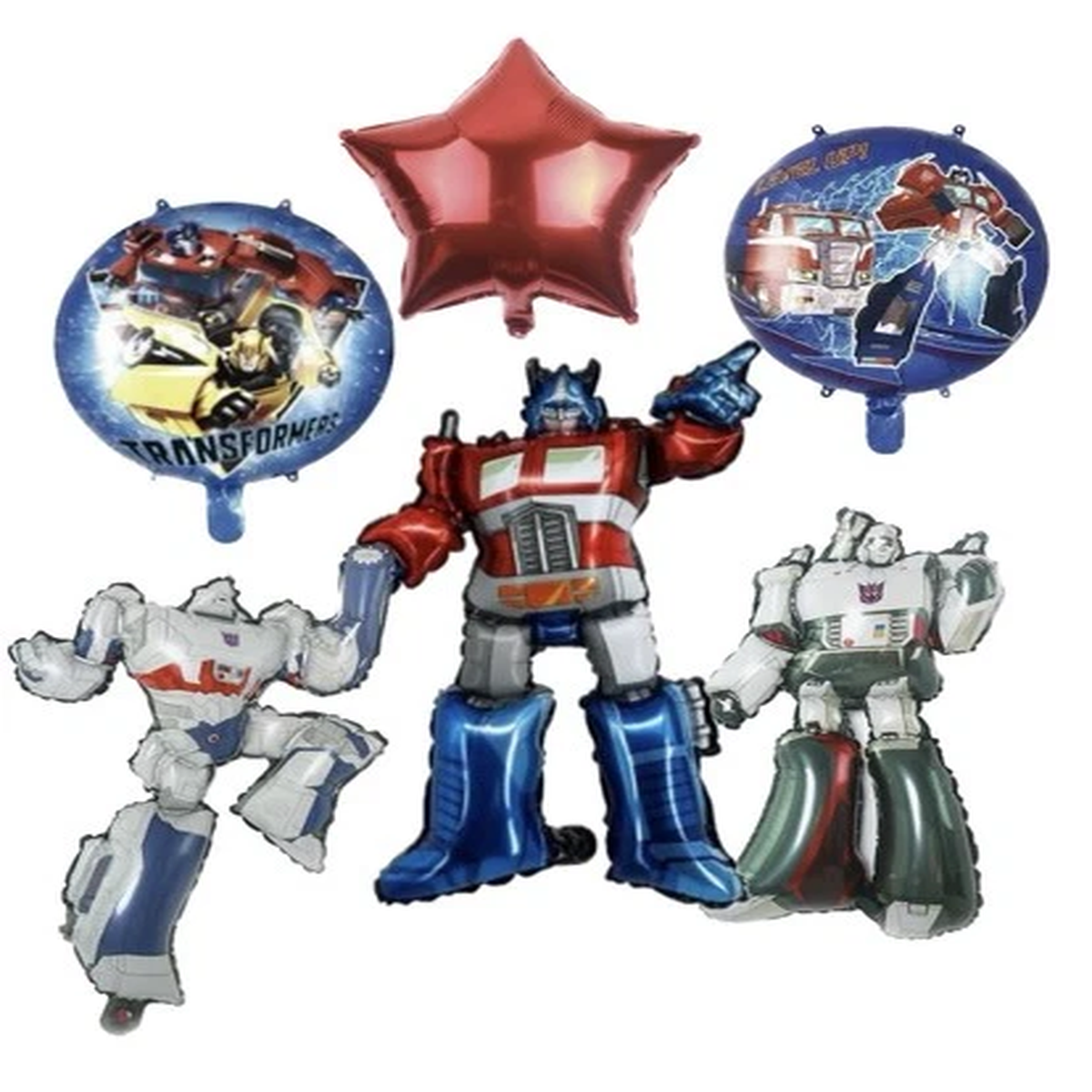 (6)TRANSFORMERS 6 Pcs Foil Balloon Birthday Party Supplies Decor Bumblebee Robot