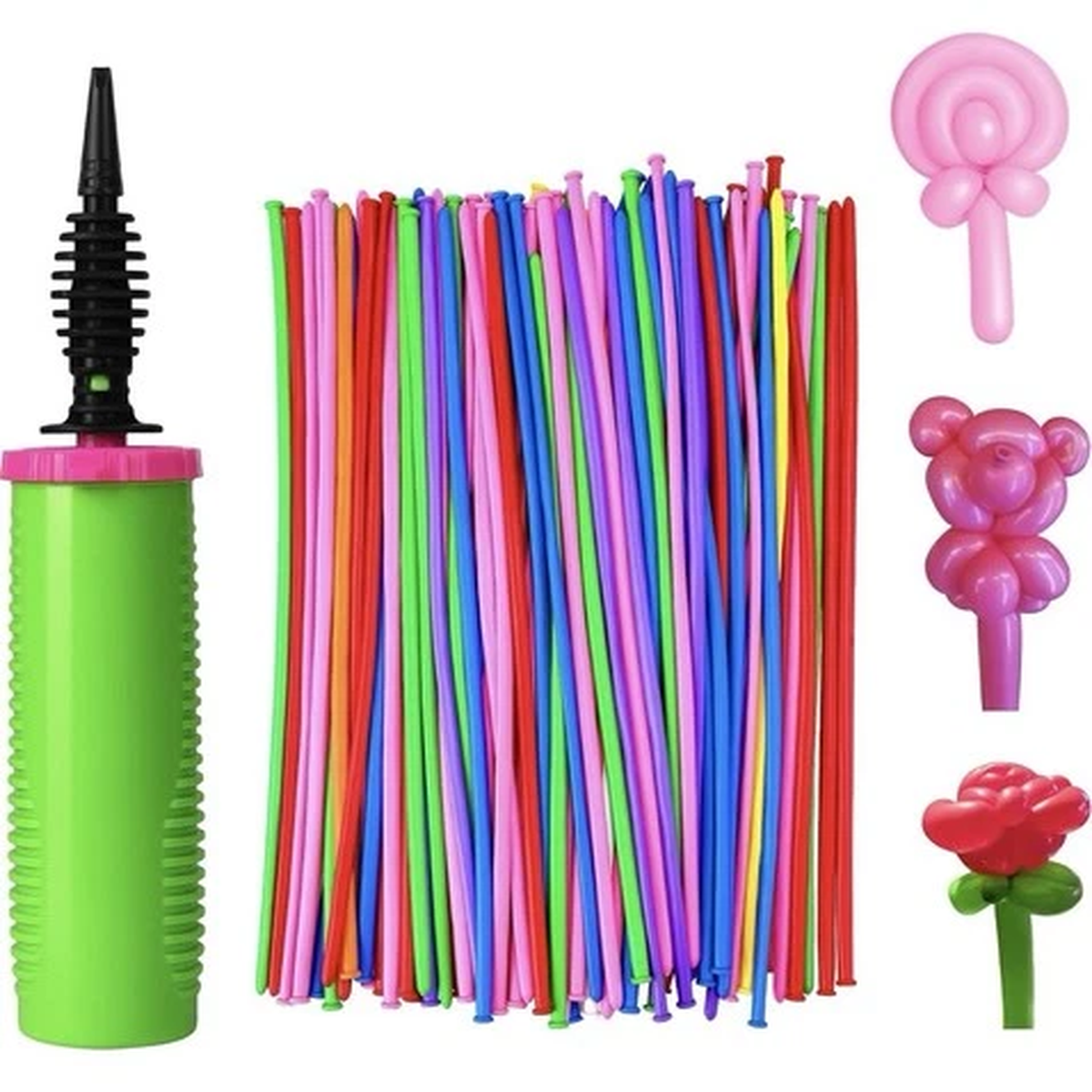 100Pcs 260 Balloons qualatex with 1 Hand Balloon Pump Kit Professional