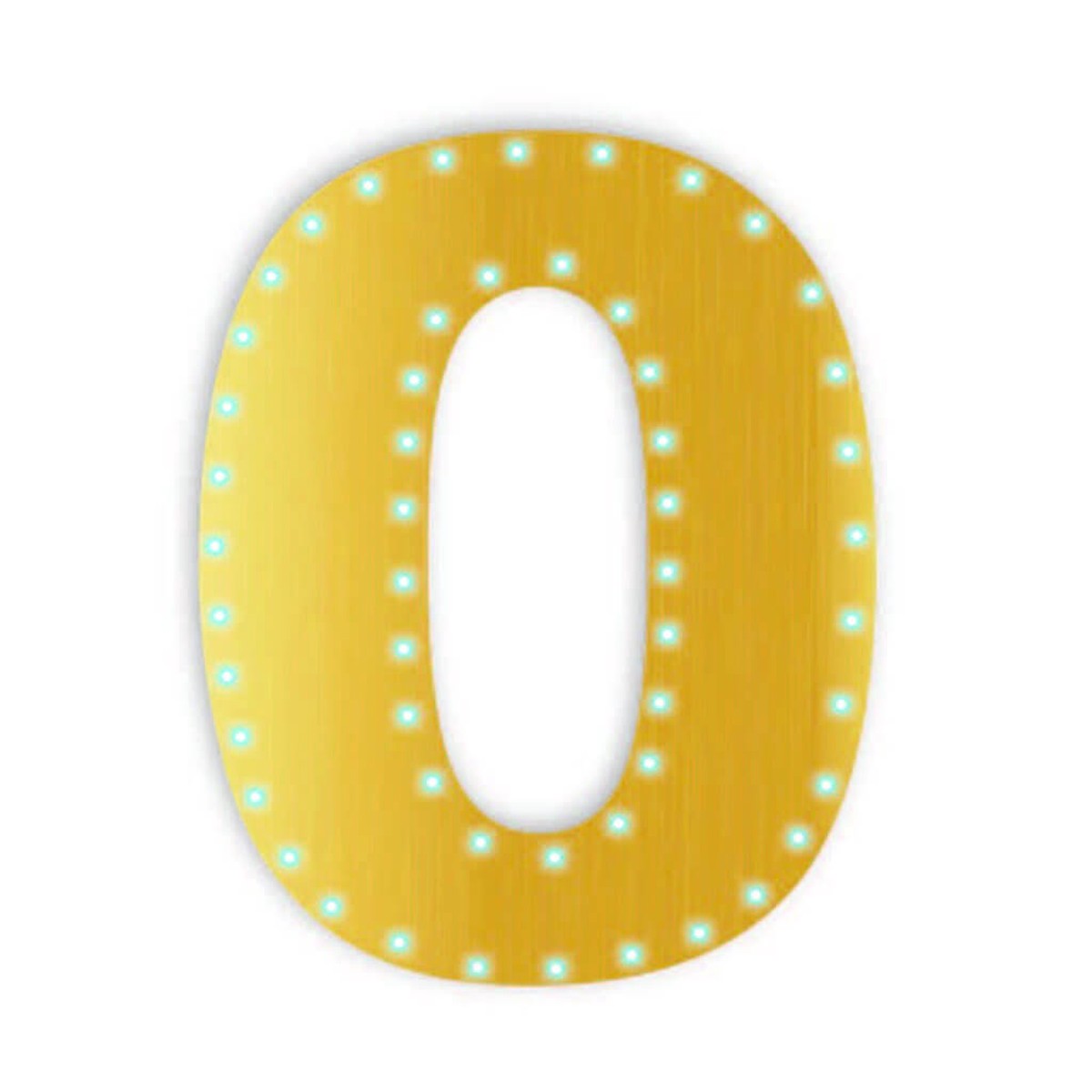 Gold Light Up Number 0 24in
