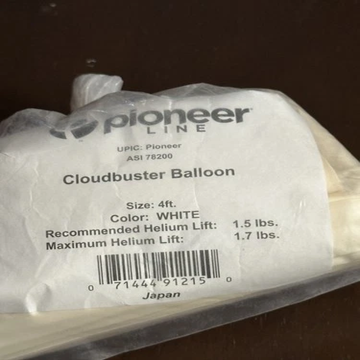 (Sold in Pairs) Pioneer 4′ Giant Cloudbuster Balloon (White)