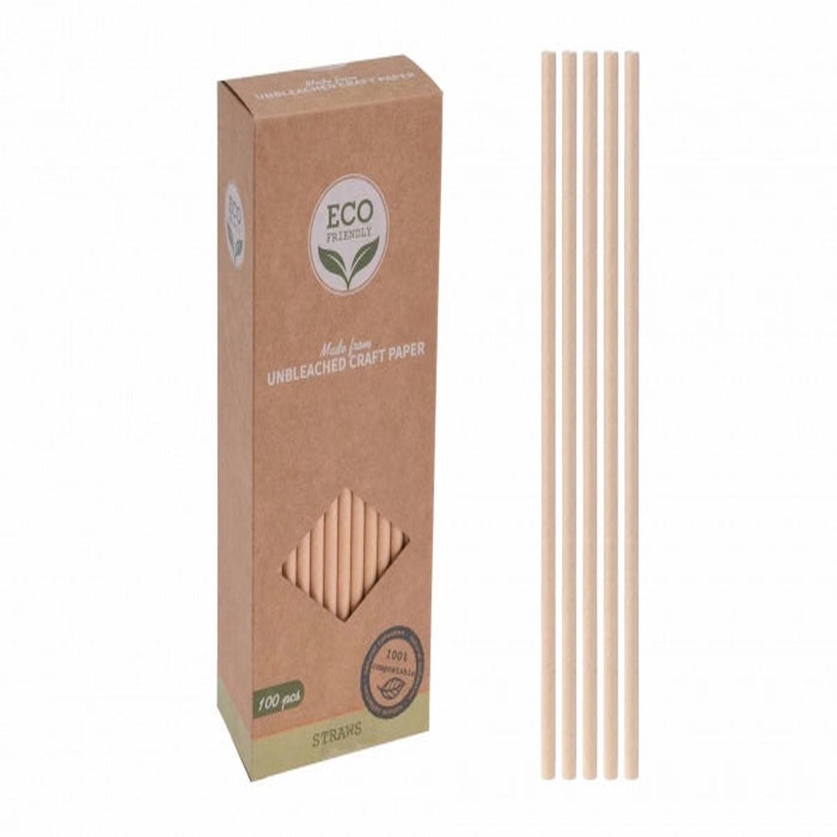 100 PACK OF PAPER STRAWS Red & White