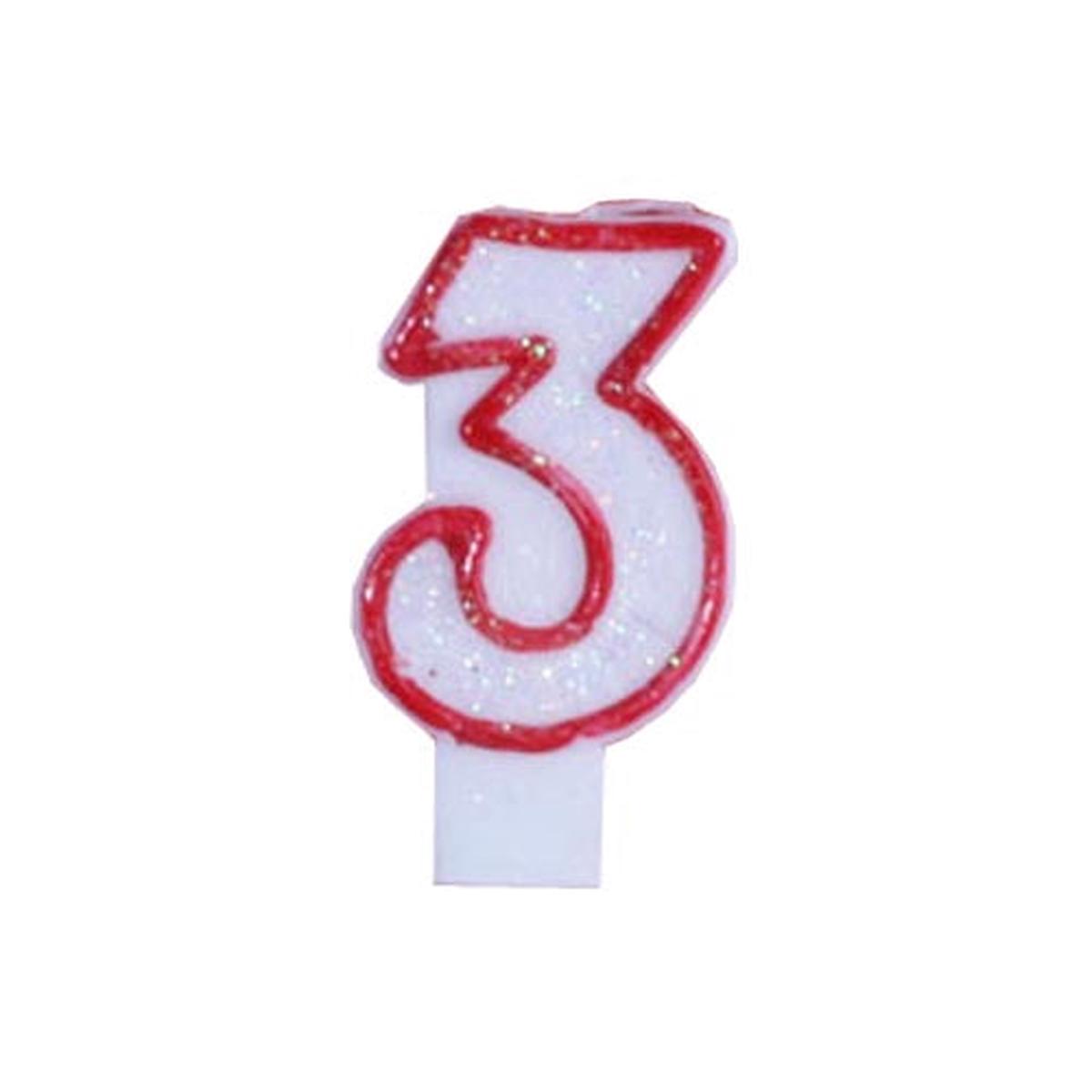 “3” Large Birthday Candle