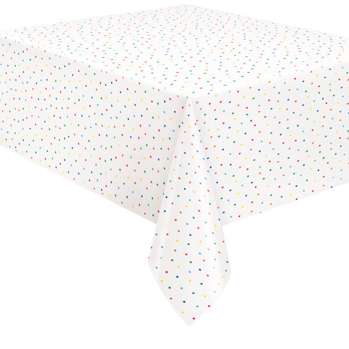 Dots and Stars Birthday Rectangular Plastic Table Cover, 54" x 84"