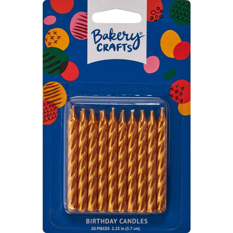 Gold Spiral Candles 20ct