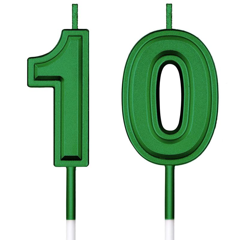 10th Birthday Candles Cake Numeral Candles Happy Birthday Cake Candles Topper Decoration for Birthday Wedding Anniversary Celebr