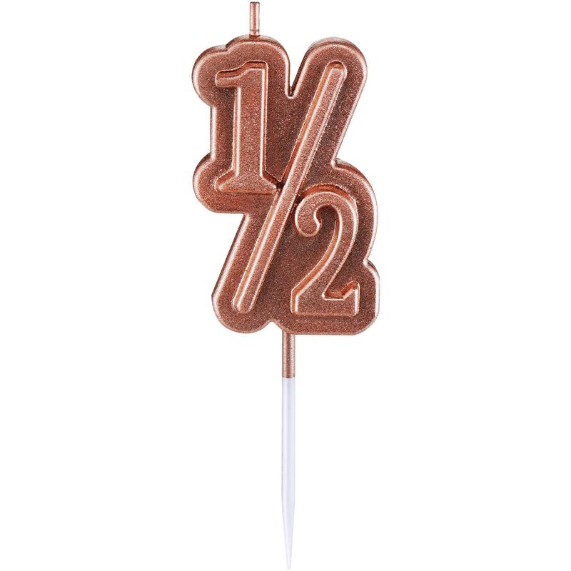 BBTO Half Birthday Candle 1/2 Year Old Cake Topper for Babys Half Year Old Birthday Anniversary Celebration Party Decorations(R