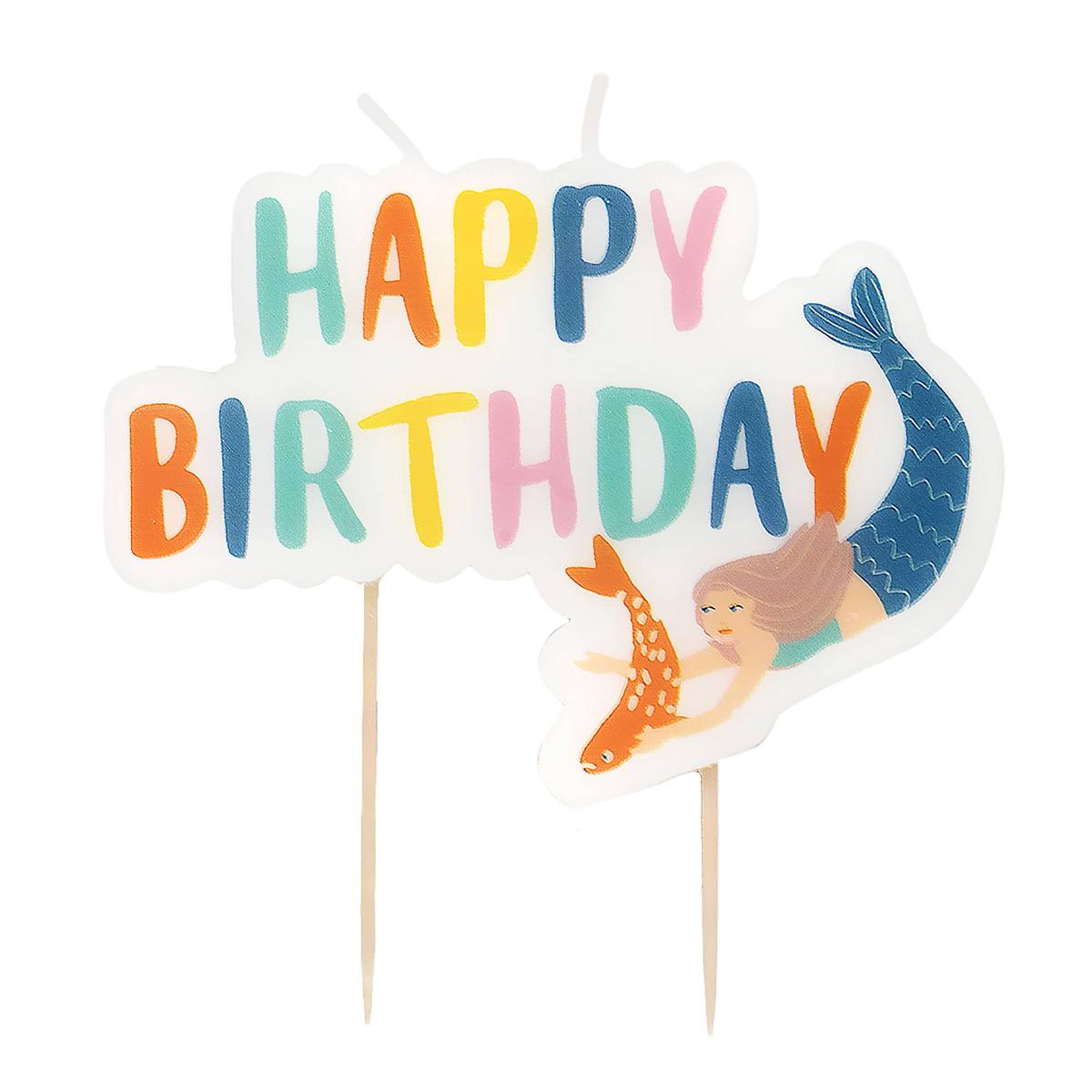 Mermaid Party Happy Birthday Candle