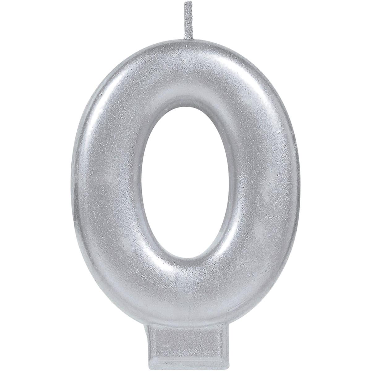Silver Number (0-9) Birthday Candle