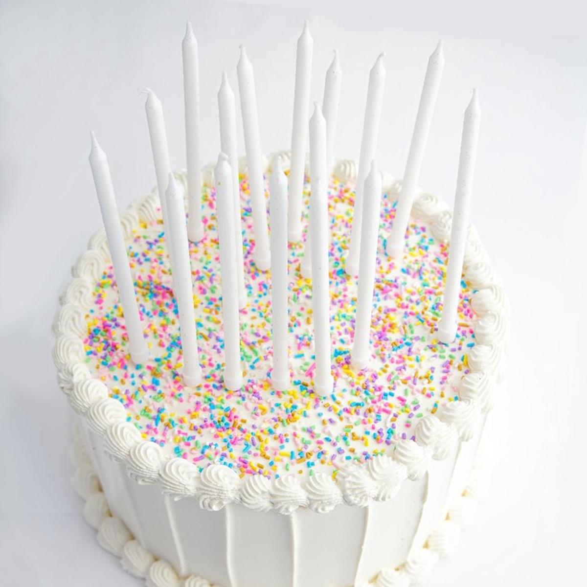 White Glitter Candle Set