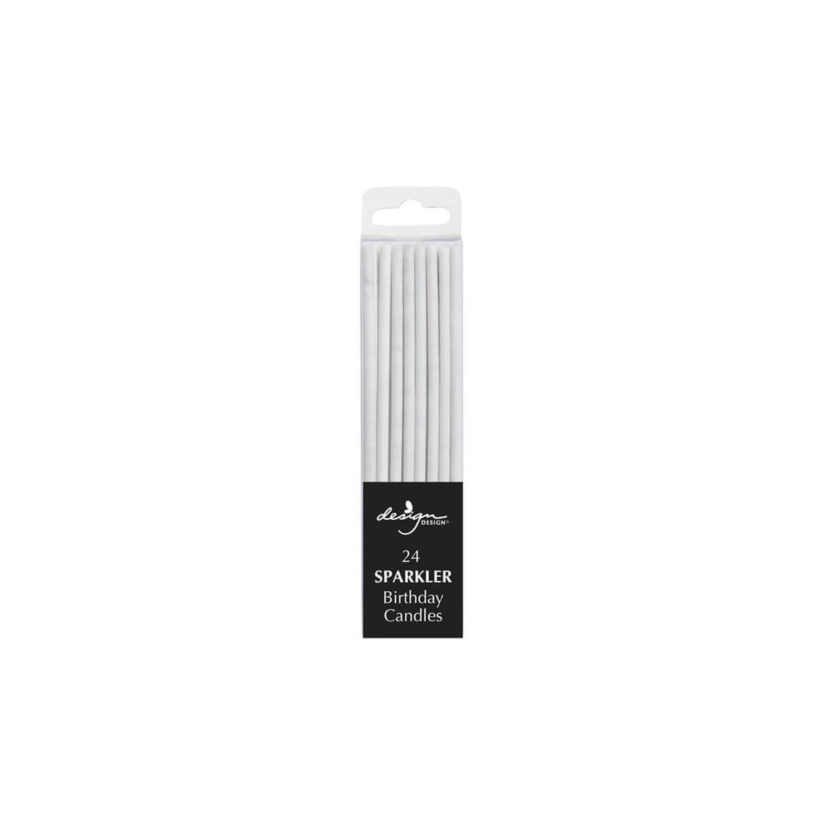 White Sparkler Skinny Birthday Candles