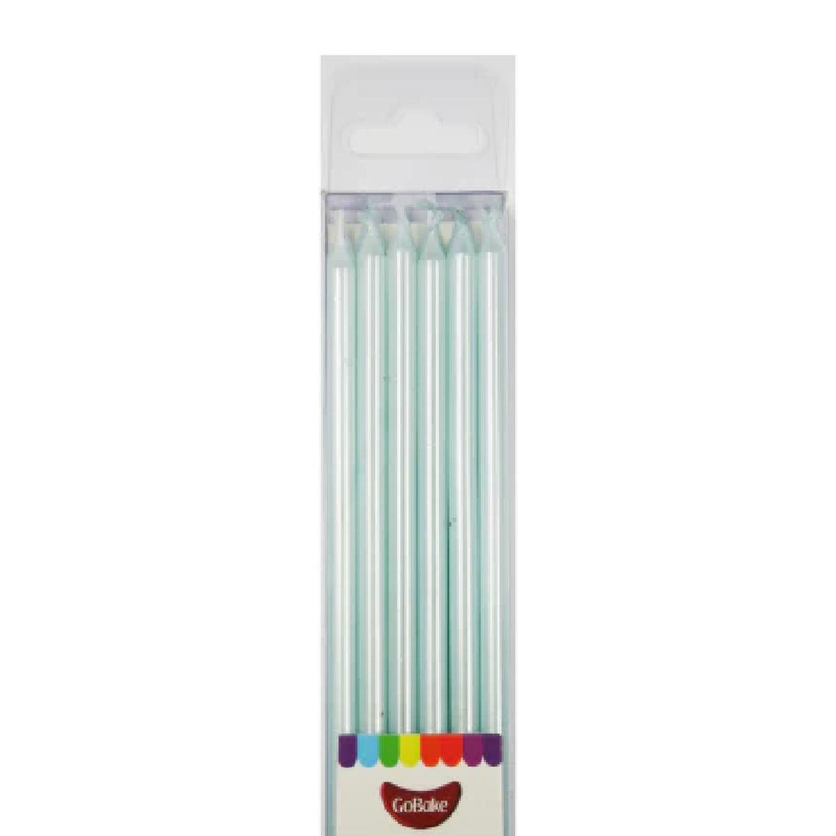 12cm tall candles PEARL Blue (12)