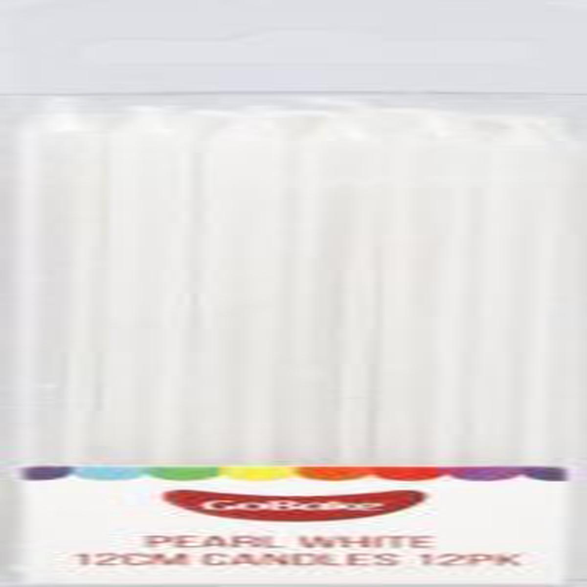 12cm tall candles PEARL WHITE (12)