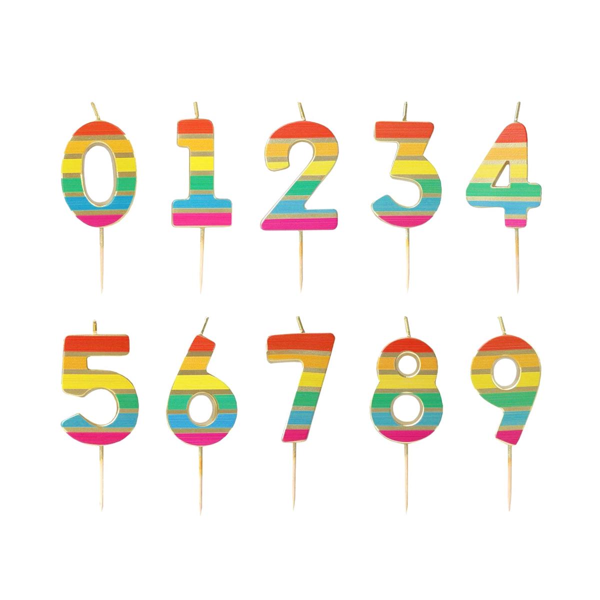 Rainbow Number Candle