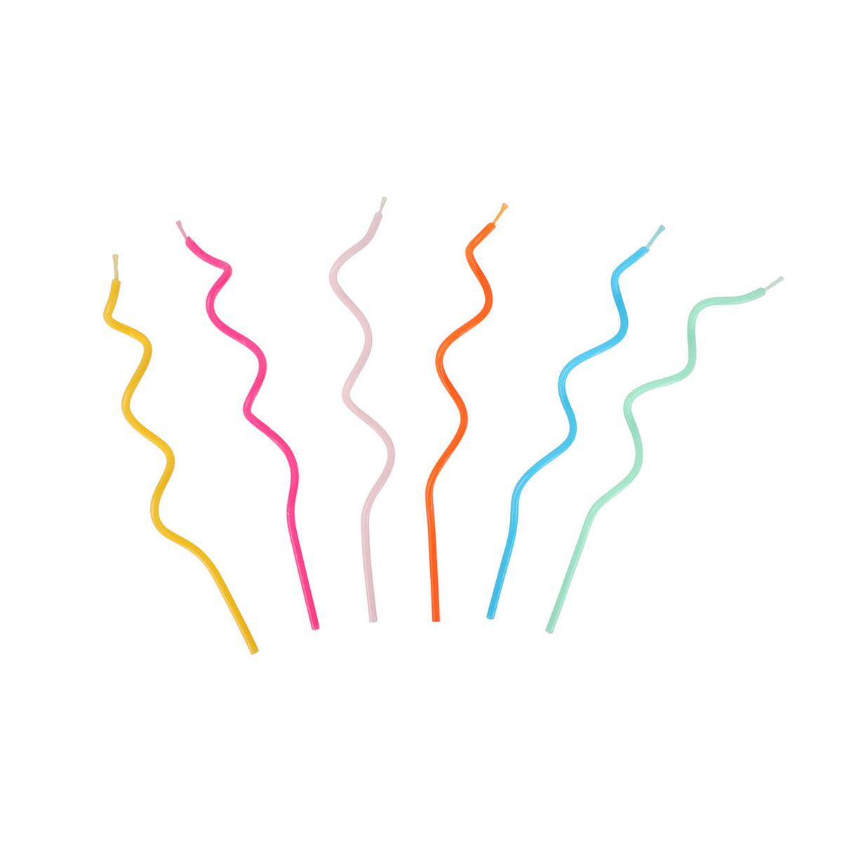 Rainbow Twisted Birthday Candles – 20 Pack