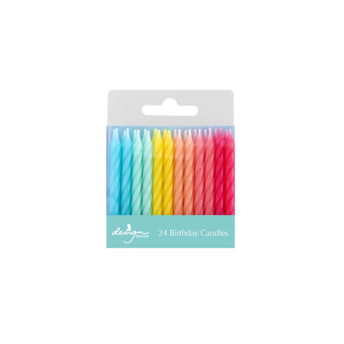 Soft Rainbow Twist Birthday Candles
