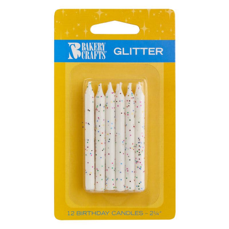 White Glitter Smooth & Spiral Candles