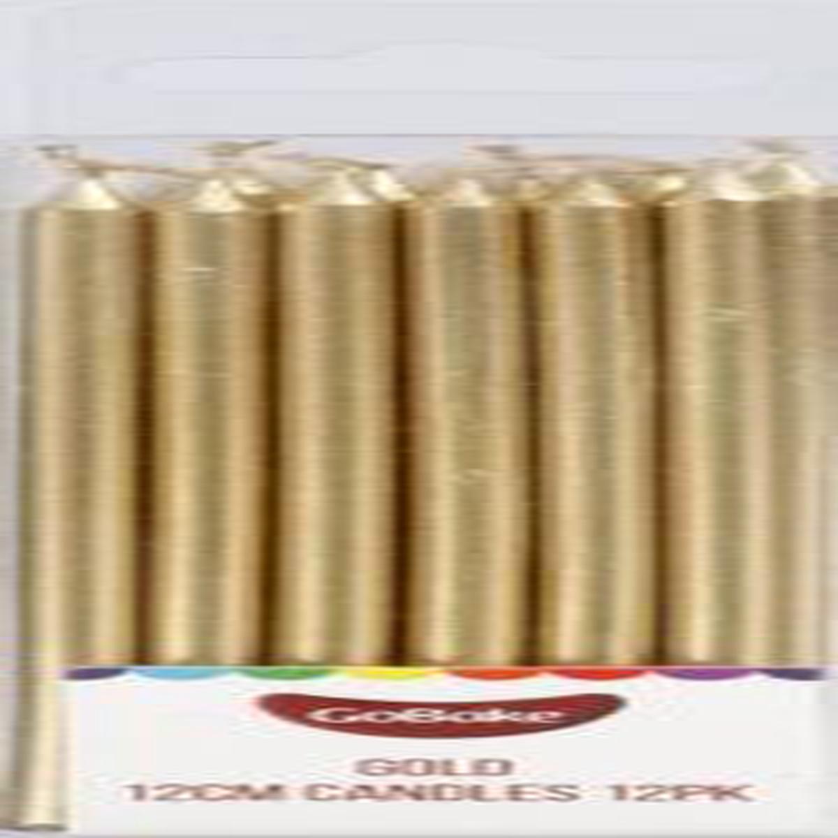 12cm tall candles Gold (12)