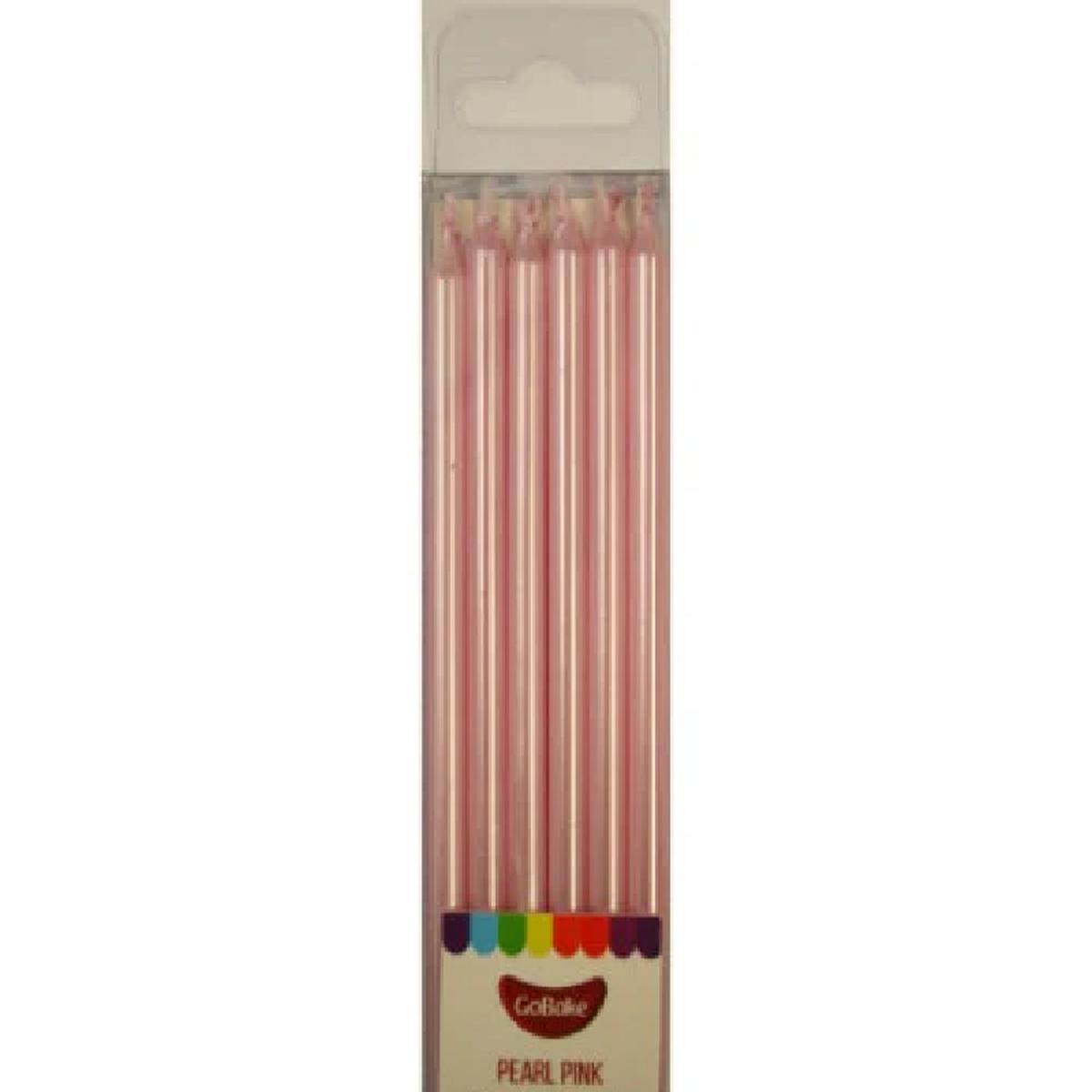 12cm tall candles PEARL Pink (12)