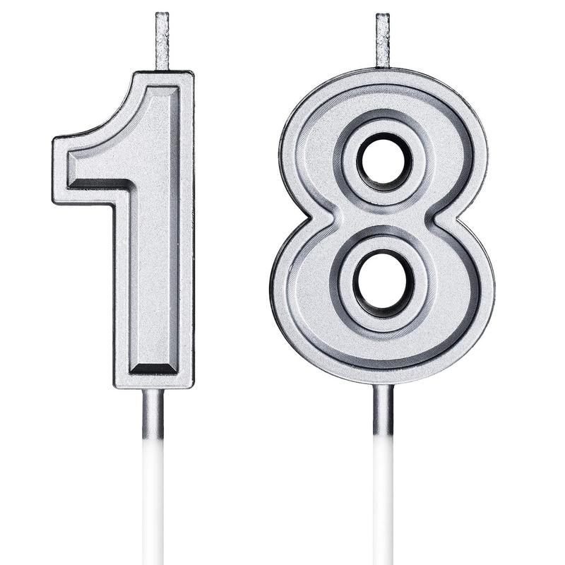 18th Birthday Candles Cake Numeral Candles Happy Birthday Cake Candles Topper Decoration for Birthday Party Wedding Anniversary