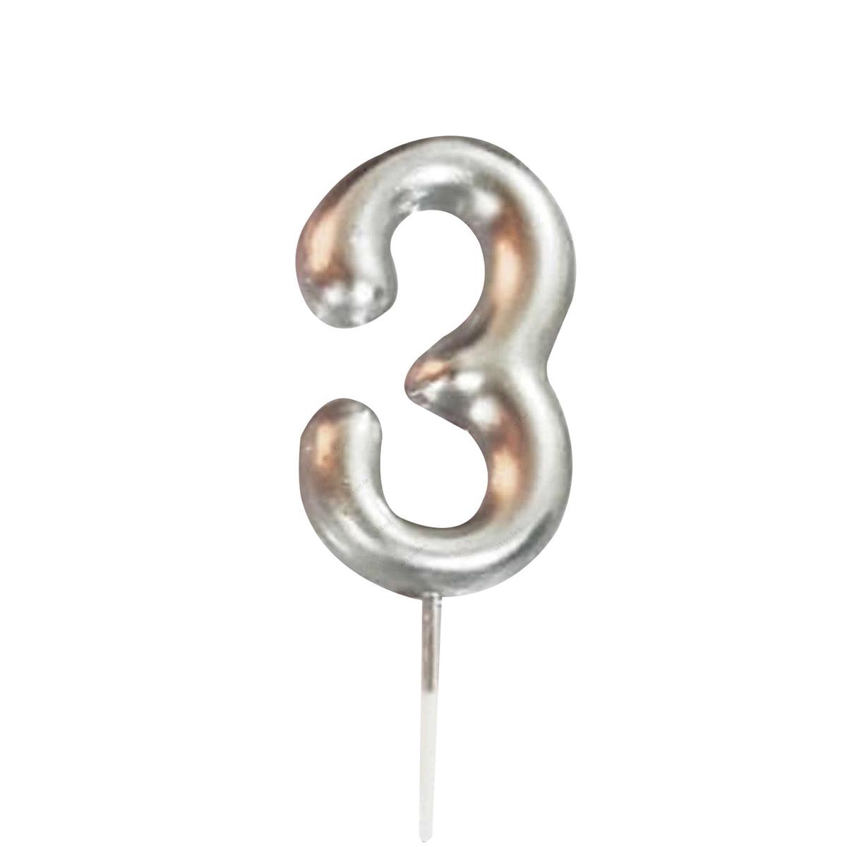 3rd Birthday Metallic Candles