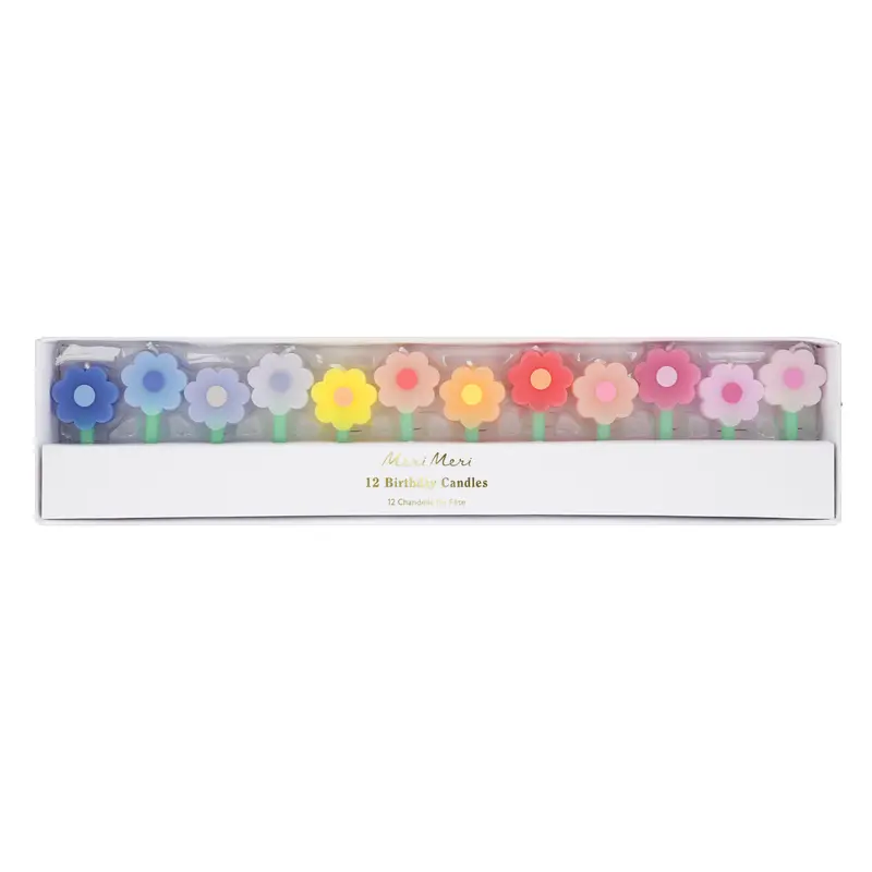 Rainbow Daisy Candles, Pack of 12