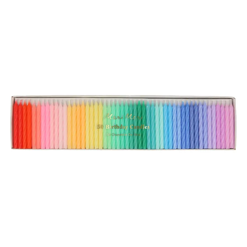 Rainbow Twisted Mini Candles, Pack of 50
