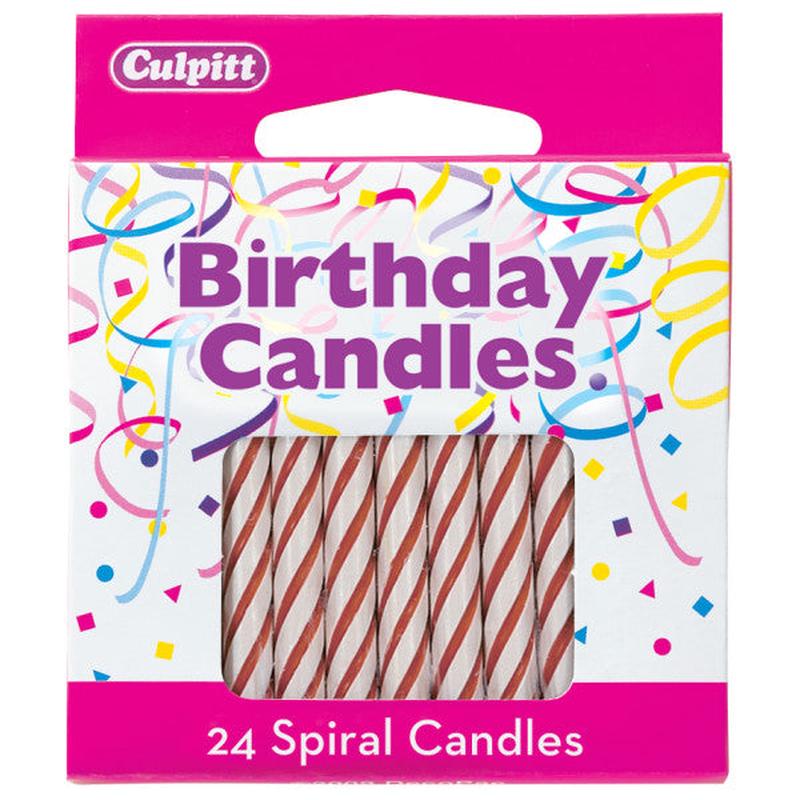 Red 2 ” Smooth & Spiral Candles, 24ct