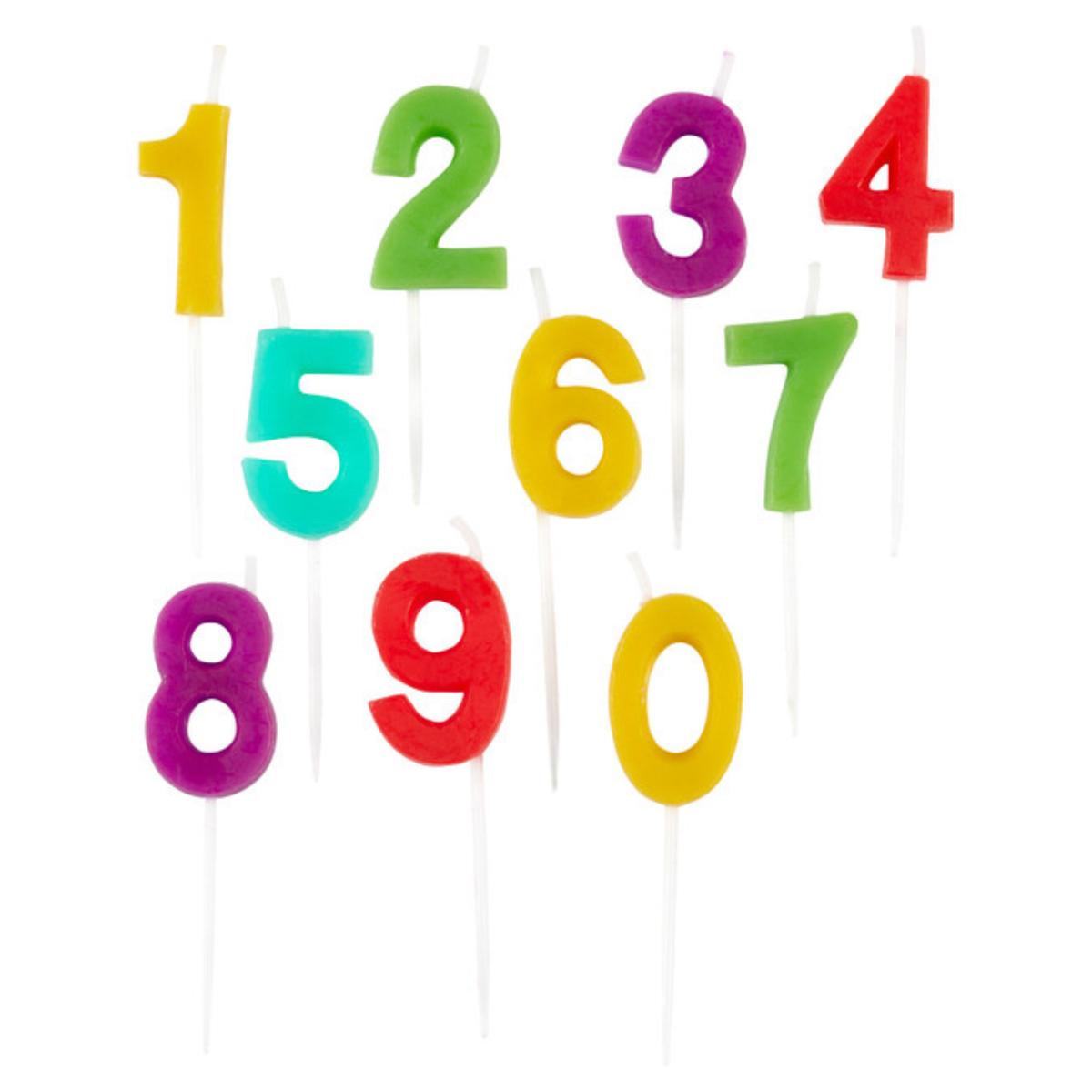 Set of 10 Rainbow Number Birthday Candles – Wilton