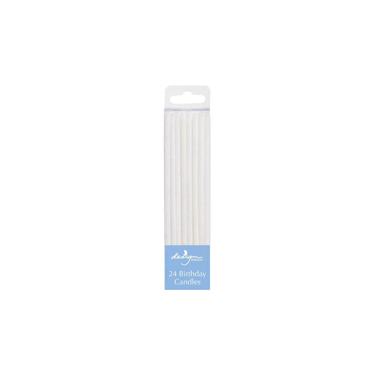 White Sparkle Skinny Birthday Candles