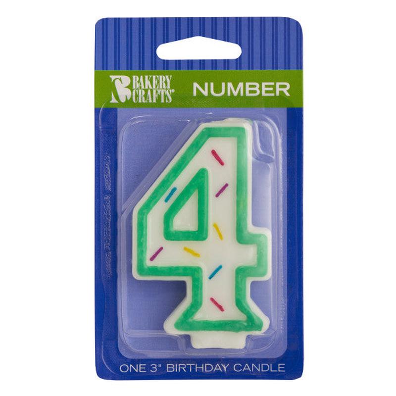 4 Green Sprinkle Numeral Candle
