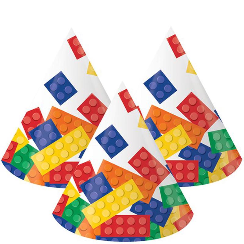 Block Party Children’s Cone Paper Hats – 15cm (8pk)