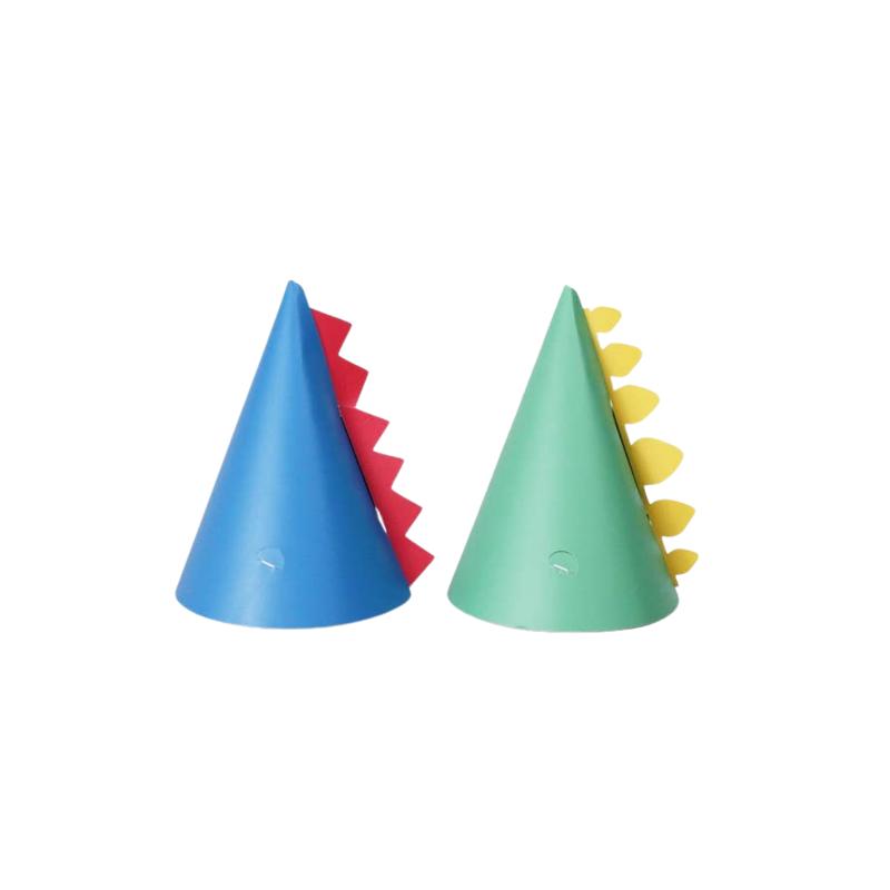 Blue and Green Dinosaur Party Hats – 12 pk