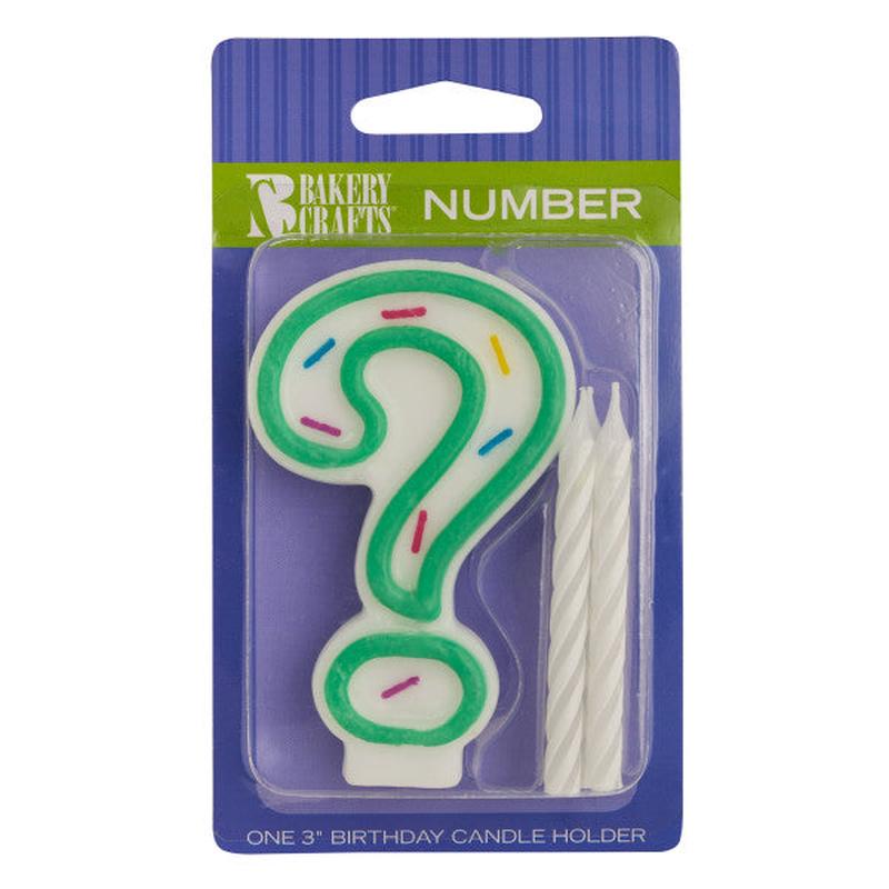 ? Green Sprinkle Numeral Candle