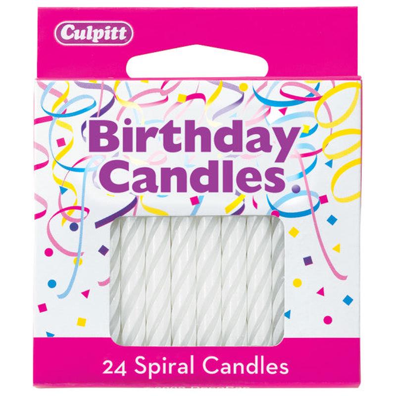 White 2 ” Smooth & Spiral Candles, 24ct