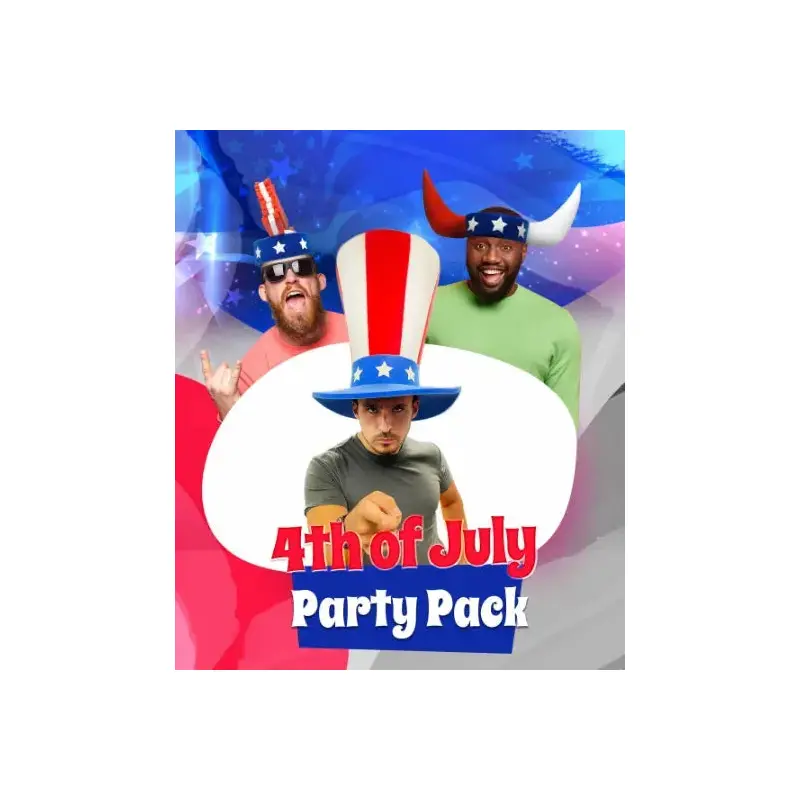 4th of July Party Pack  (4 Hats & 8 Headbands)