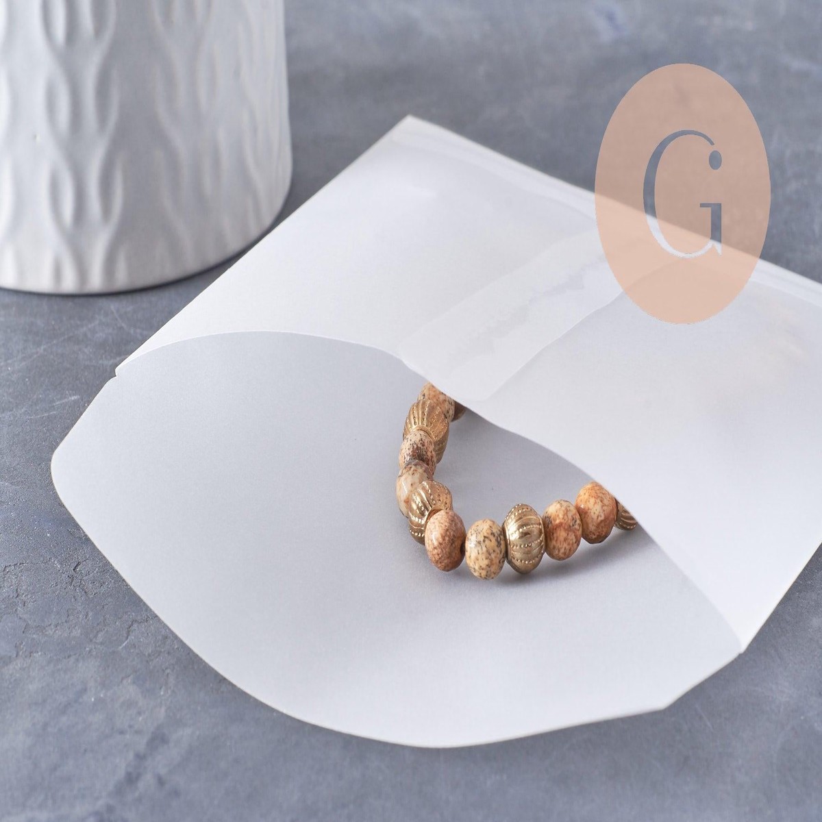 11cm tracing paper pouch, paper gift pouch, wedding bag, x10 (G9977)