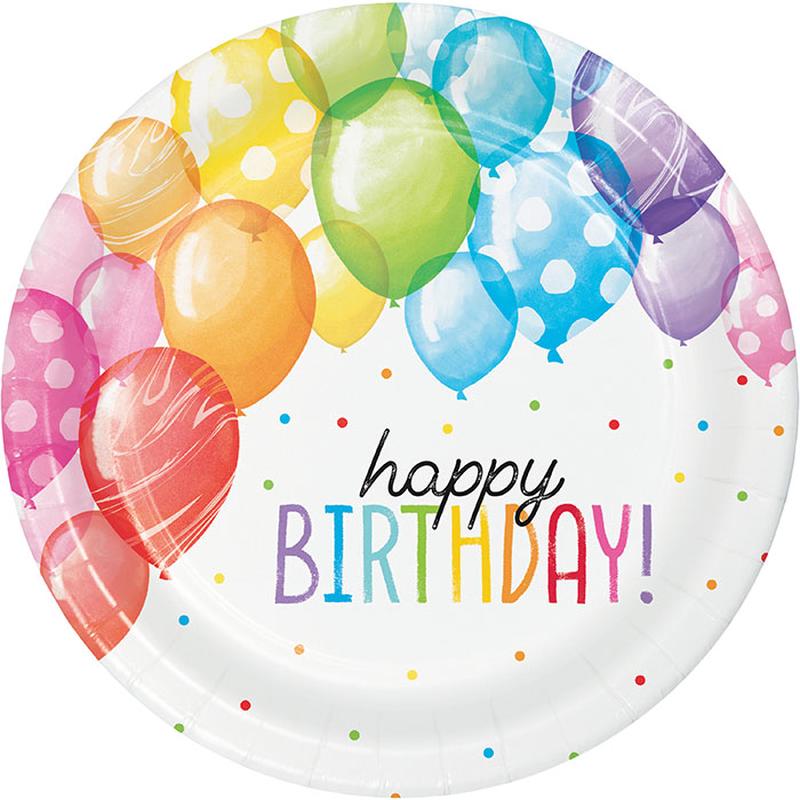 Balloon Bash Paper Dinner Plates (96 per Case)