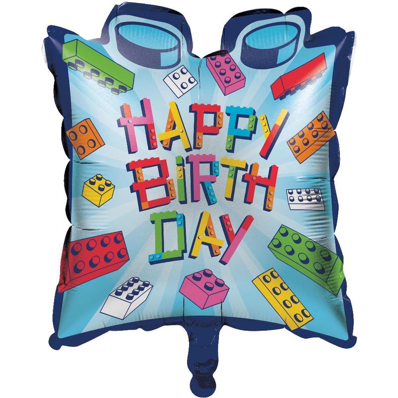 Block Bash "Happy Birthday" Toy Blocks Balloons (Case of 10)