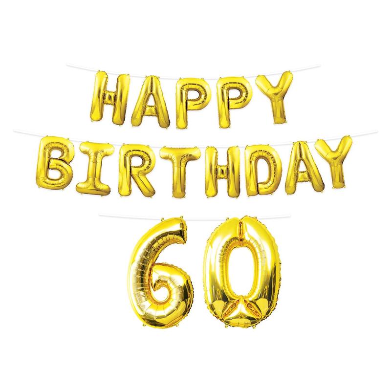 Happy Birthday Party 60th Balloon Streamer