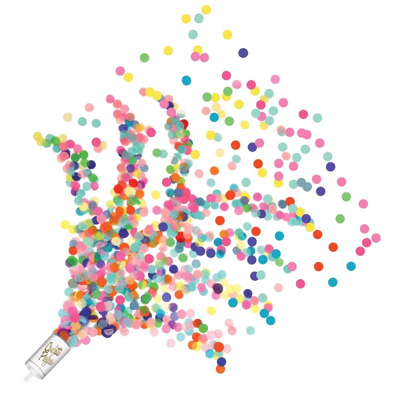 Push Up Confetti Poppers - multi-color