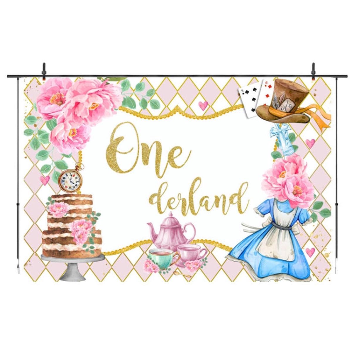 150x100cm Tea Party Tea Cup Teapot Birthday Backdrop Cloth