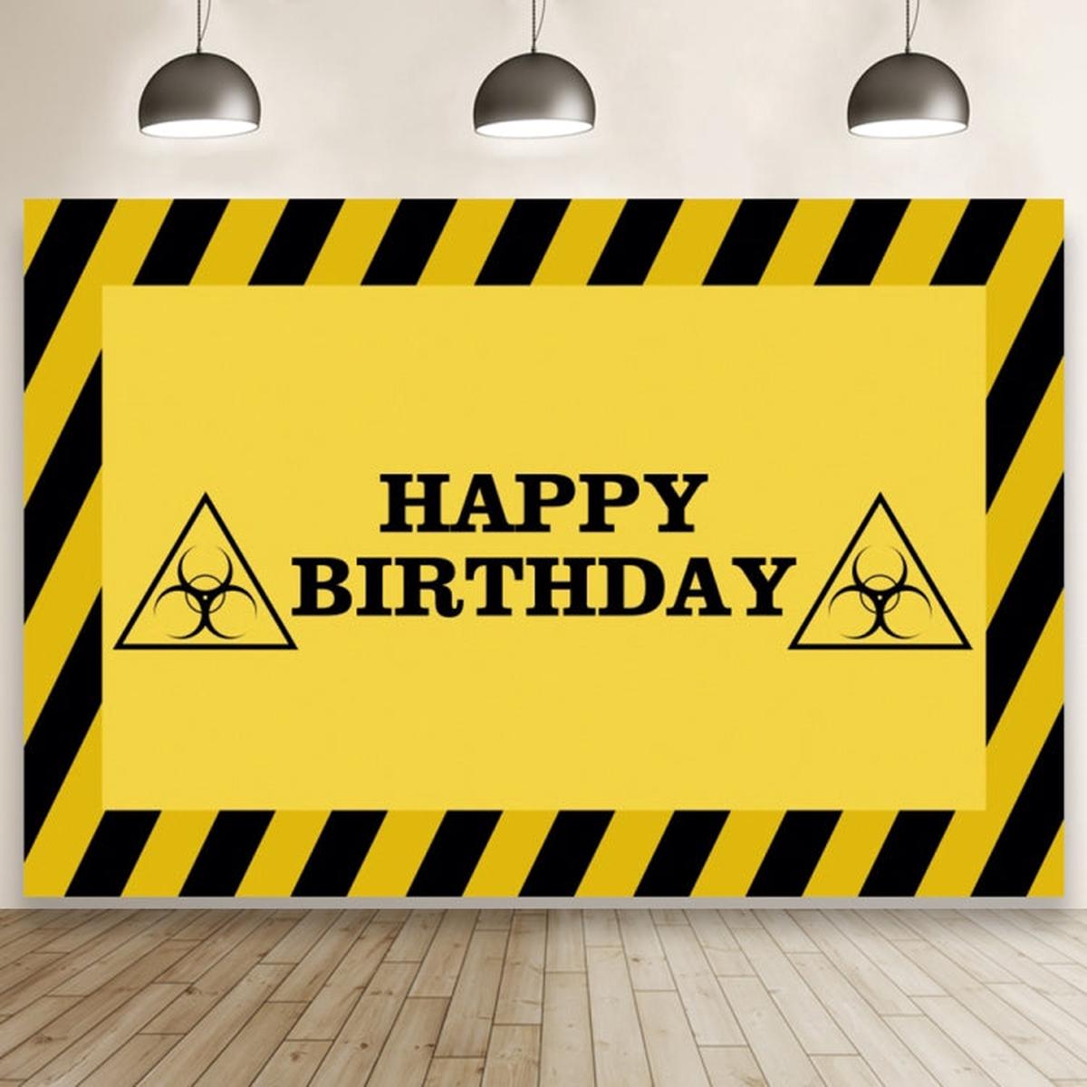 1.5m x 1m  Construction Vehicle Series Happy Birthday Photography Background Cloth(Mdm07792)