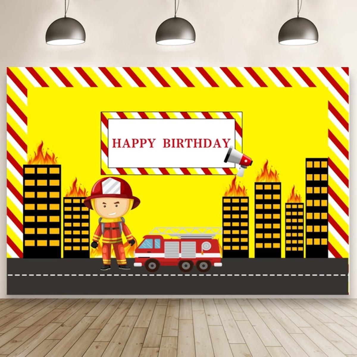 1.5m x 1m Construction Vehicle Series Happy Birthday Photography Background Cloth(Mdv00452)
