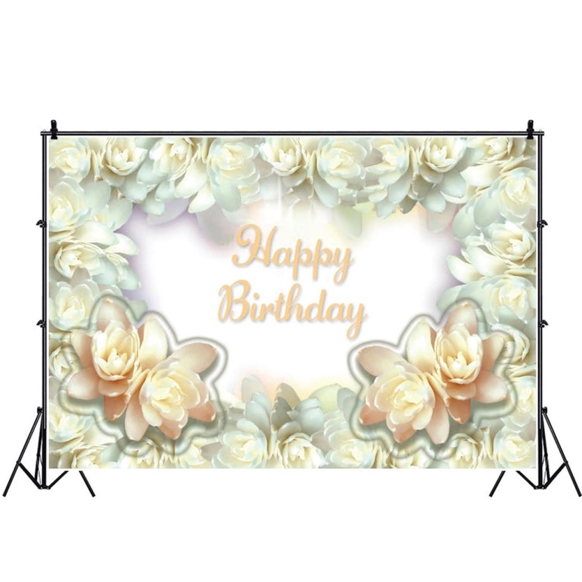 1.5m x 1m Flower Series Happy Birthday Party Photography Background Cloth(MSC00347)