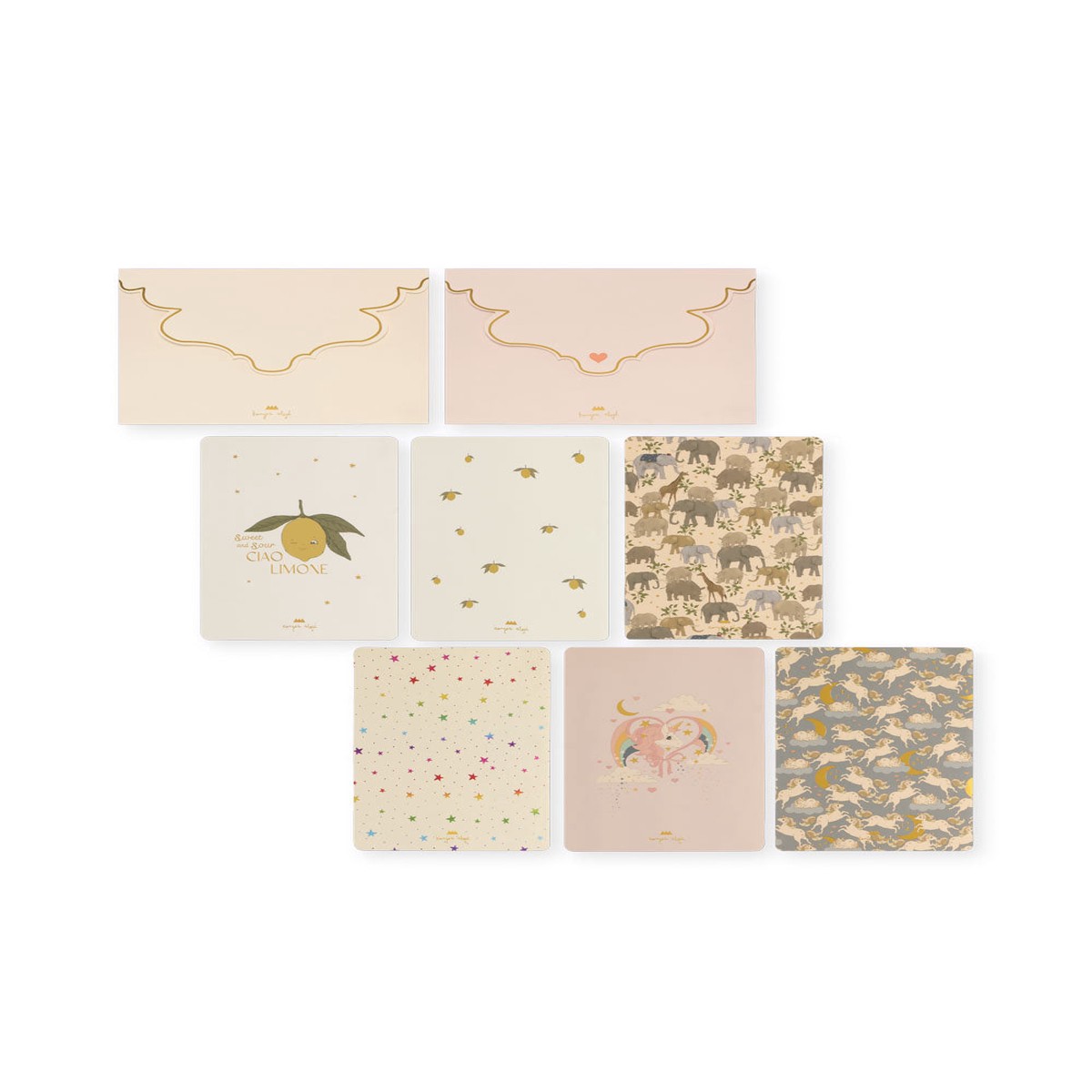 6 PACK GREETING CARDS FSC - unicorn/safari