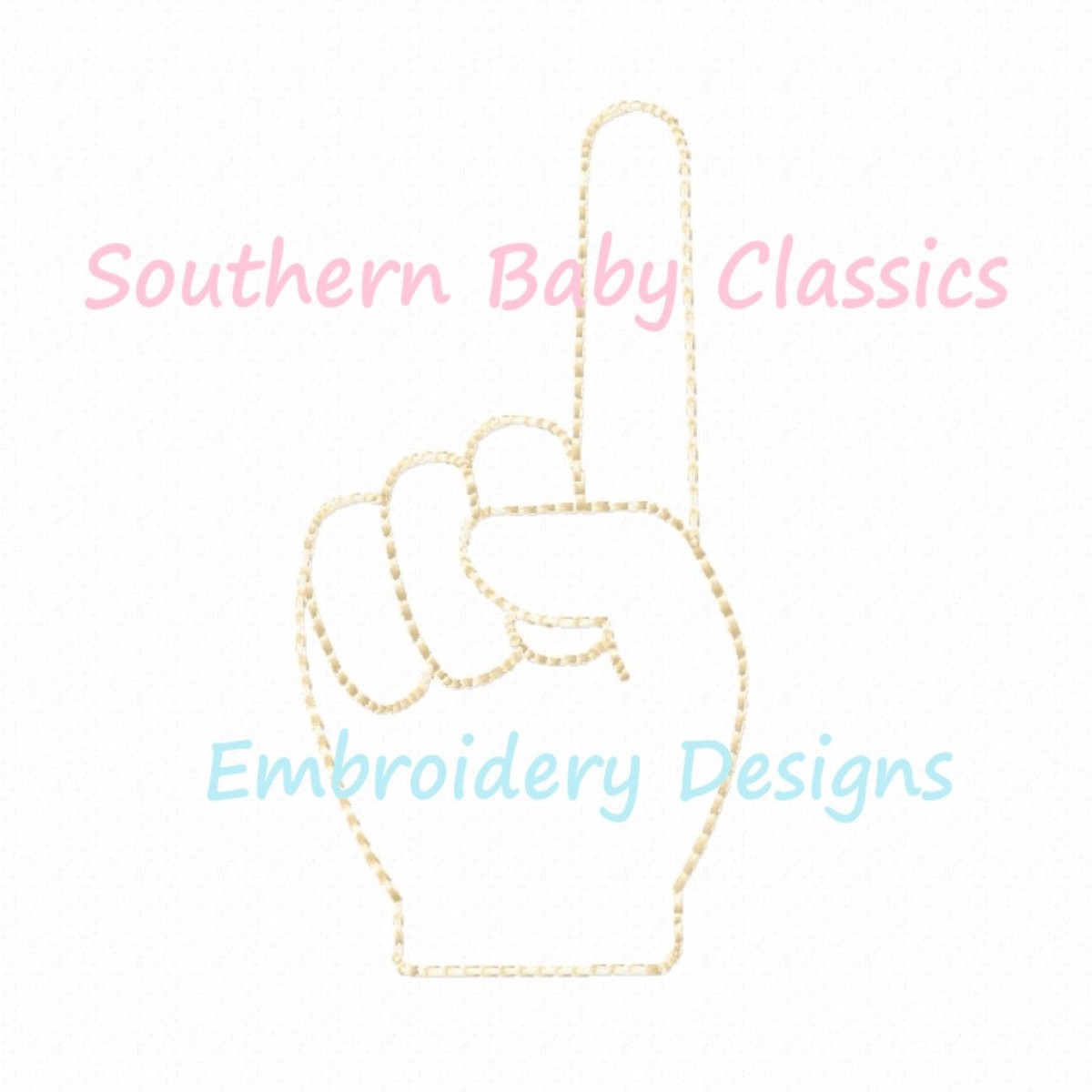 1 Fingers 1 Year Old Birthday One Vintage Stitch Machine Embroidery Design