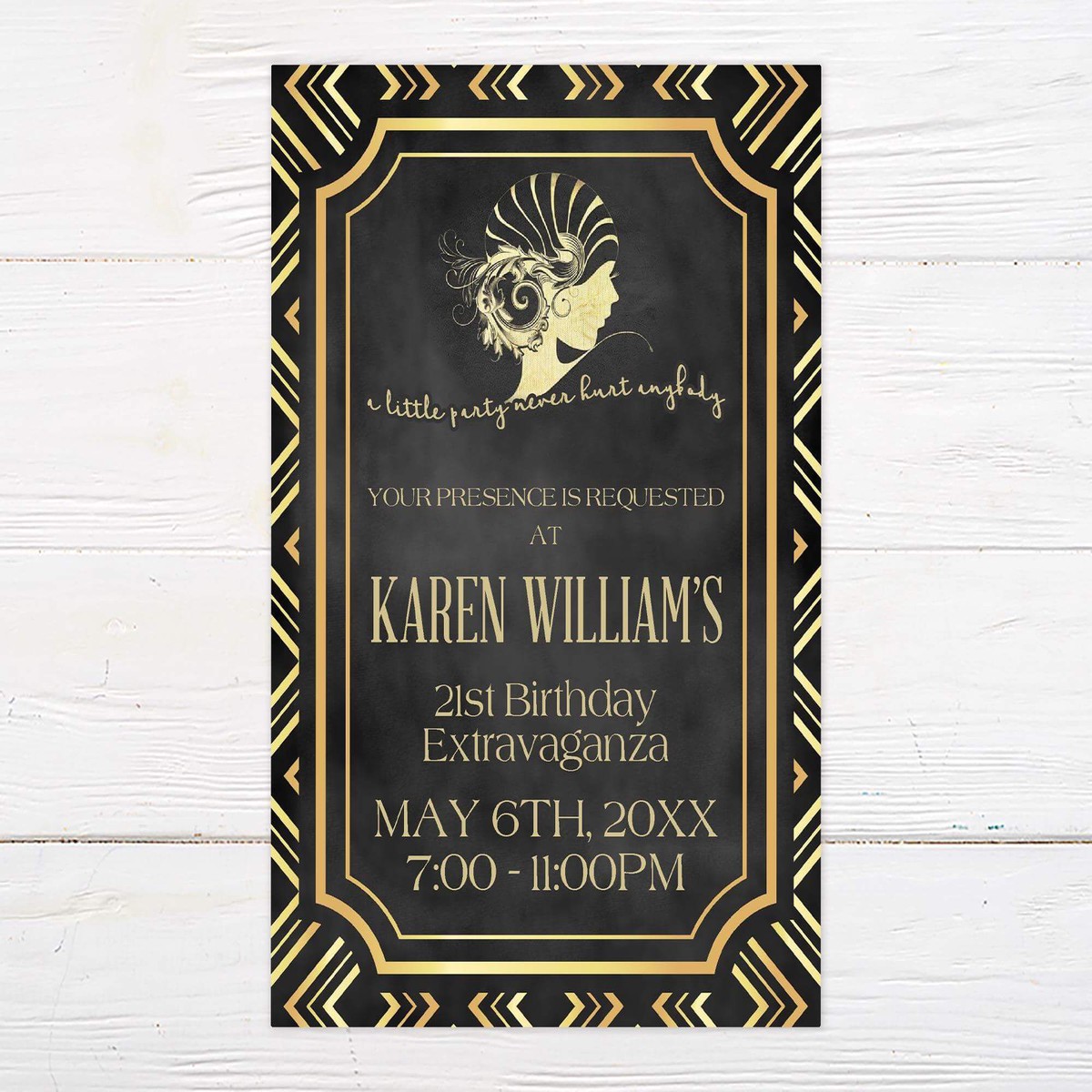 20’s Party Invitation – Gold Geometric Gatsby Invite