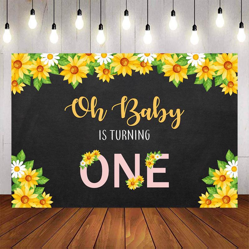 [Clearance] Mocsicka Oh Baby is Turning One Birthday Paty Backdrop
